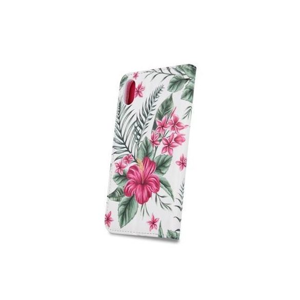 iPhone XS Max (6,5") "Exotic Flower" szilikon keretes könyvtok