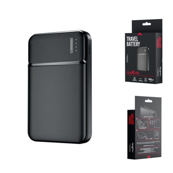 Maxlife MXPB-01 fekete power bank 5000mAh