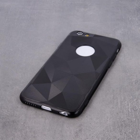 iPhone XS Max (6,5") hátlap tok, szilikon tok, fekete, Geometric Shine