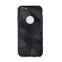   Huawei Y7 2019 hátlap tok, szilikon tok, fekete, Geometric Shine