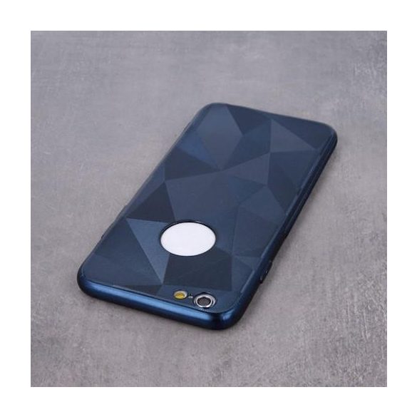 Huawei Y6 2019 hátlap tok, szilikon tok, kék, Geometric Shine