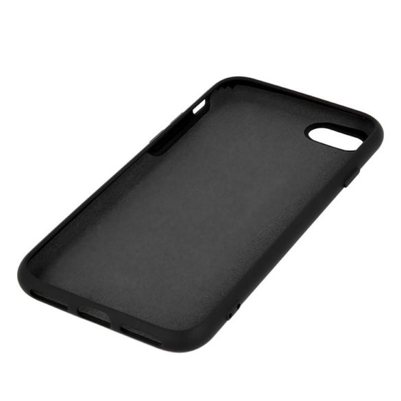 Samsung Galaxy A20e hátlap tok, szilikon, tok, velúr belső, fekete, matt, SM-A202, Silicone Case