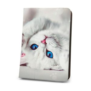 Univerzális tablet könyvtok, mintás, 9"-10", Cute Kitty