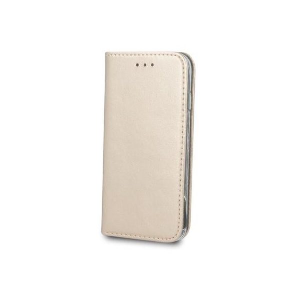 LG K20 telefon tok, könyvtok, notesz tok, oldalra nyíló tok, mágnesesen záródó, X120, arany, Smart Magnetic