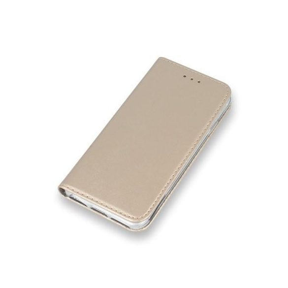 LG K20 telefon tok, könyvtok, notesz tok, oldalra nyíló tok, mágnesesen záródó, X120, arany, Smart Magnetic