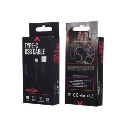 Micro USB adatkábel, 2A, 1M, fekete, Maxlife