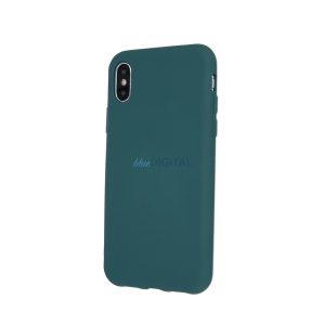 iPhone 11 (6.1") szilikon tok, hátlap tok, velúr belső, zöld, matt, Silicone Case