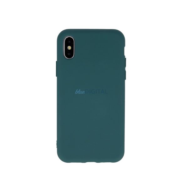 iPhone 11 (6.1") szilikon tok, hátlap tok, velúr belső, zöld, matt, Silicone Case