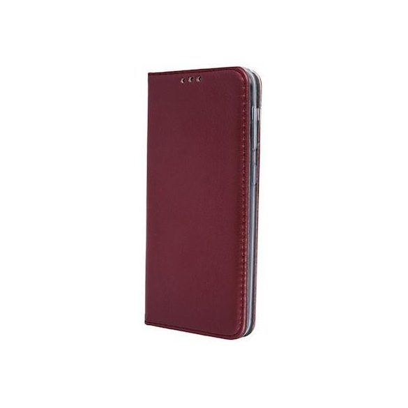 Samsung Galaxy A10 telefon tok, könyvtok, notesz tok, oldalra nyíló tok, mágnesesen záródó, SM-A105, bordó, Smart Magnetic