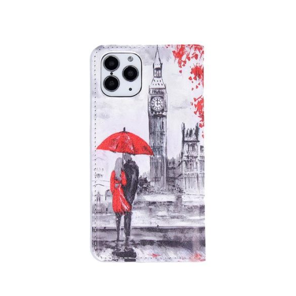 iPhone 11 Pro Max (6,5") telefon tok, könyvtok, oldalra nyíló tok, mágnesesen záródó, "Lovers in London" mintás, Smart Trendy