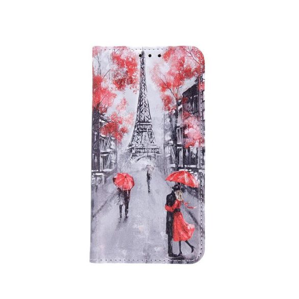 iPhone 11 Pro Max (6,5") telefon tok, könyvtok, oldalra nyíló tok, mágnesesen záródó, "Lovers in Paris" mintás, Smart Trendy