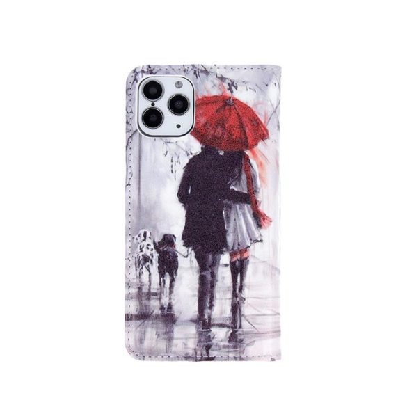 iPhone 11 Pro (5,8") telefon tok, könyvtok, oldalra nyíló tok, mágnesesen záródó, "Walking Lovers" mintás, Smart Trendy