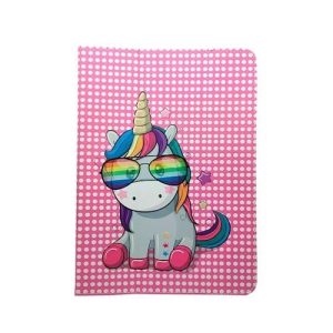  Univerzális tablet könyvtok, mintás, 9"-10", Rainbow unicorn