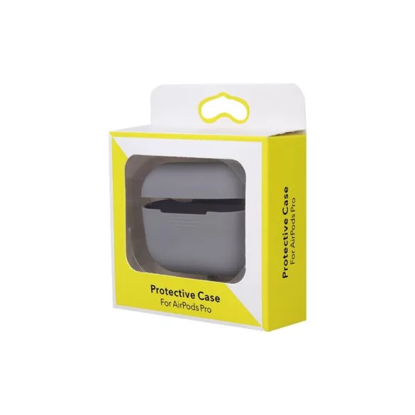 Airpods Pro szürke szilikon tok akasztóval