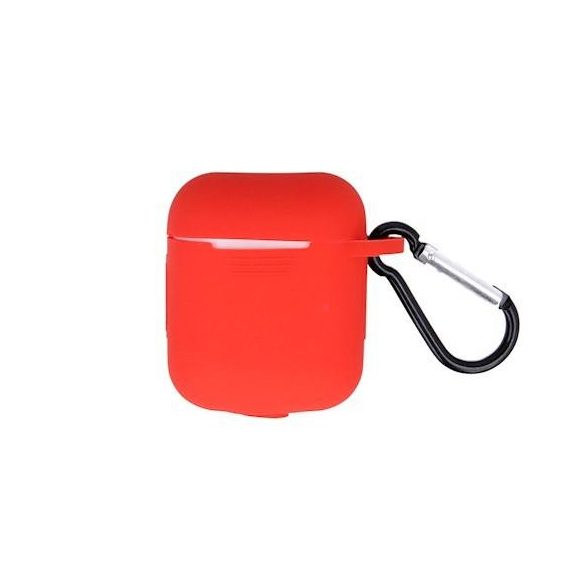 Airpods / AirPods2 piros szilikon tok akasztóval