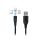 Maxlife MXUC-03 mágneses 3in1 iPhone 8pin Type-C Micro usb fekete szövet adatkábel 3A Maxlife MXUC-03 mágneses 3in1 iPhone 8pin Type-C Micro usb fekete szövet adatkábel 3A