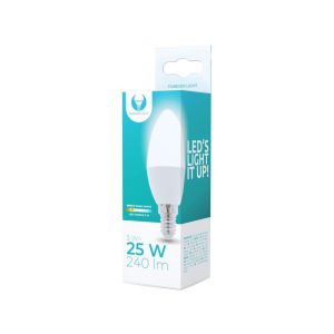 LED izzó E14 / C37, 3W, 3000K, 240lm, meleg fehér fény, Forever Light