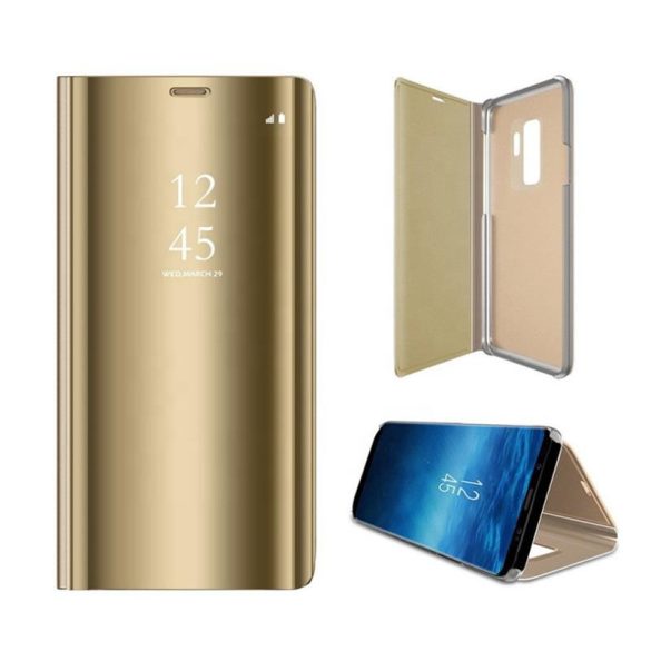 Smart Clear View Samsung G985 Galaxy S20 Plus 4G / S20 Plus 5G arany okos könyvtok