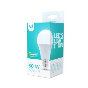 LED izzó E27 / A60, 10W, 6000K, 806lm, hideg fehér fény, Forever Light