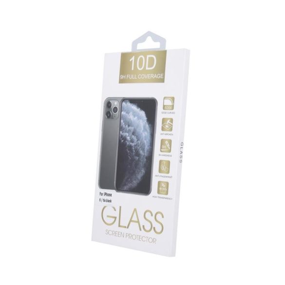 Full coverage iPhone 6 6S (4,7") fekete hajlított 10D előlapi üvegfólia