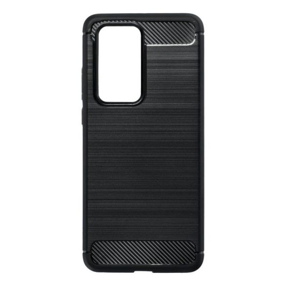 Huawei P40 Pro szilikon tok, fekete, Carbon fiber