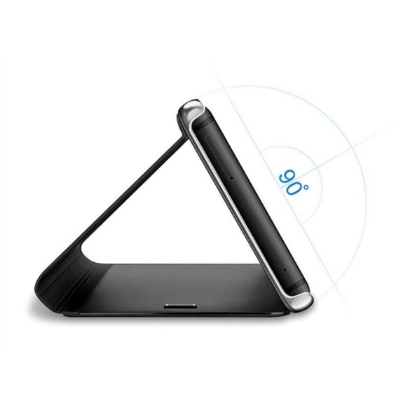 Smart Clear View Huawei Y6P fekete okos könyvtok