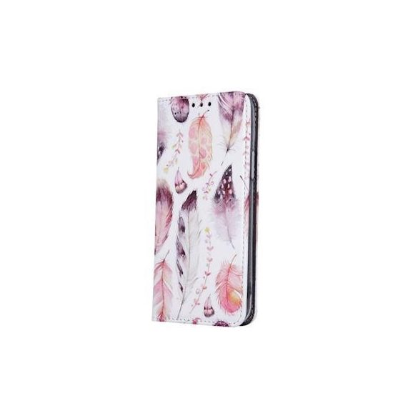 Huawei Y6P telefon tok, könyvtok, oldalra nyíló tok, mágnesesen záródó, "Boho 1" mintás, Smart Trendy