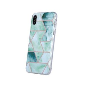 iPhone 12 Mini (5,4") hátlap tok, TPU tok, márvány mintás, zöld, Geometric Marmur