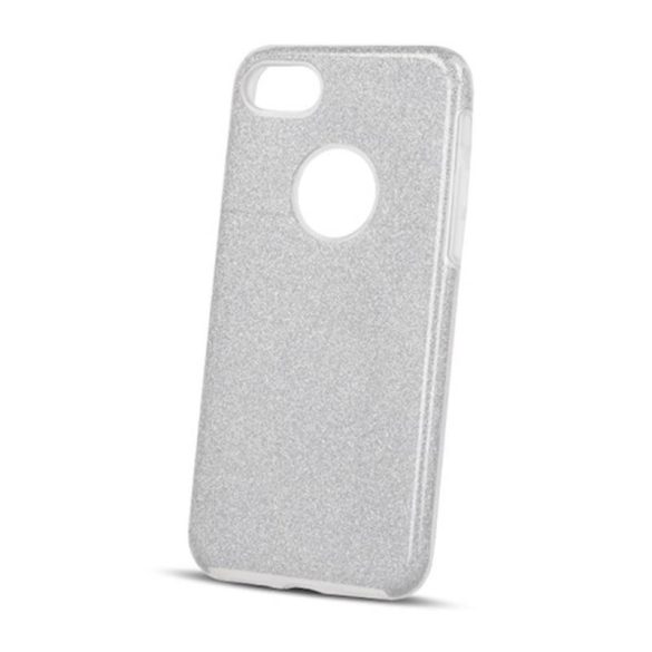 iPhone 12 Mini (5.4") szilikon tok, csillámos, hátlap tok, ezüst, Glitter