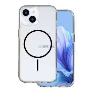 iPhone 13 Pro Max (6.7") szilikon tok, átlátszó, 1,5mm, fekete, Anti Shock Thin Mag