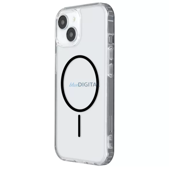 iPhone 13 Pro Max (6.7") szilikon tok, átlátszó, 1,5mm, fekete, Anti Shock Thin Mag