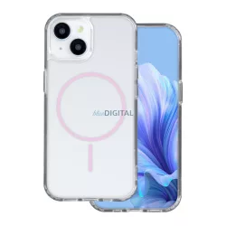   iPhone 15 Pro (6.3") szilikon tok, átlátszó, 1,5mm, rózsaszín, Anti Shock Thin Mag