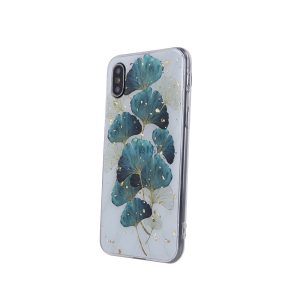 iPhone XR (6,1") hátlap tok, TPU tok, Gold Glam Leaves