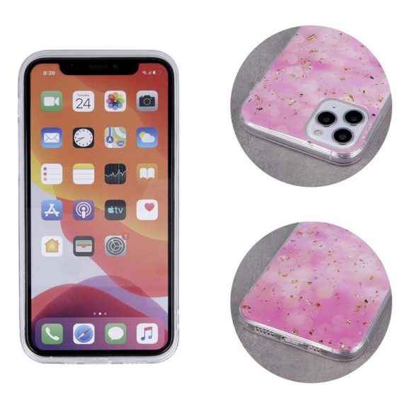 iPhone 11 Pro (5,8") hátlap tok, TPU tok, Gold Glam Pink