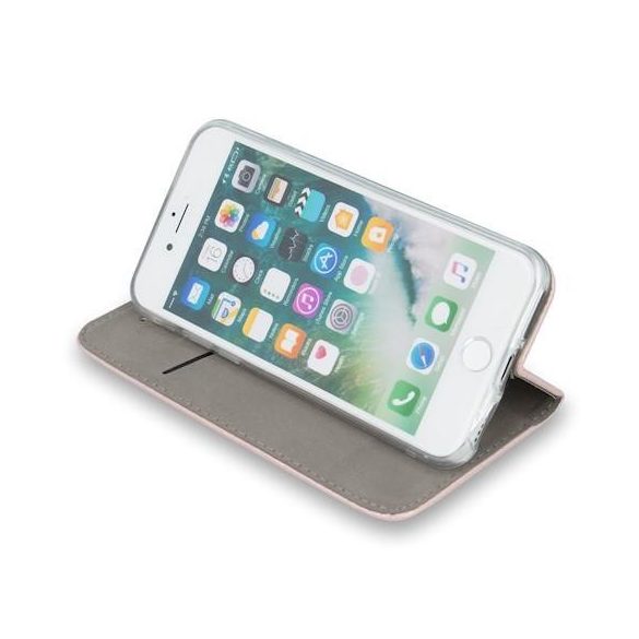 iPhone 13 Mini (5,4") telefon tok, könyvtok, notesz tok, oldalra nyíló tok, mágnesesen záródó, bordó, Smart Magnetic