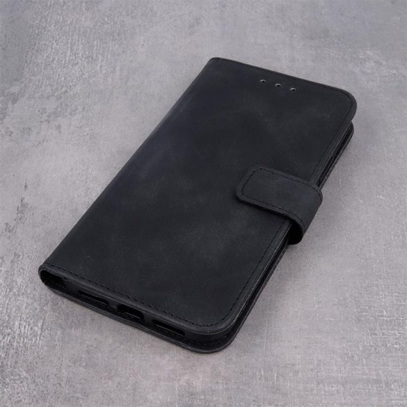 Samsung Galaxy S9 Plus könyvtok, mágneszáras, flip tok, szilikon keretes, fekete, SM-G965, Smart Velvet