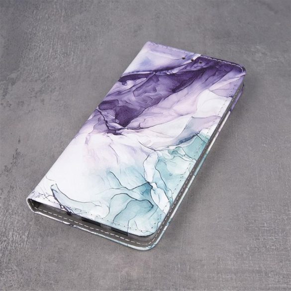 iPhone 13 (6,1") telefon tok, könyvtok, oldalra nyíló tok, mágnesesen záródó, márvány mintás "marble 5", Smart Trendy