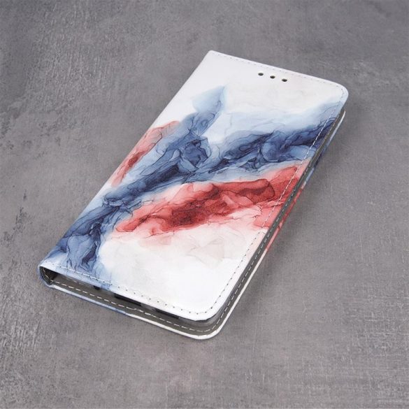 iPhone 13 (6,1") telefon tok, könyvtok, oldalra nyíló tok, mágnesesen záródó, márvány mintás "marble 9", Smart Trendy
