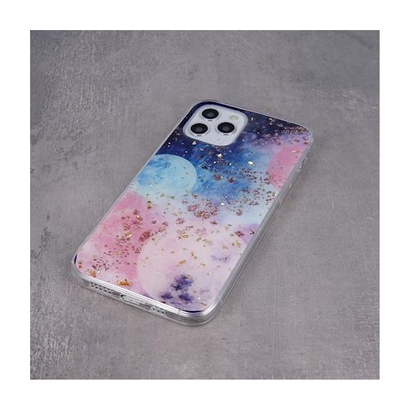 iPhone 13 Pro (6,1") hátlap tok, TPU tok, Gold Glam Galactic