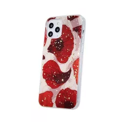   iPhone 13 Pro (6,1") hátlap tok, TPU tok, mintás, Gold Glam Poppy