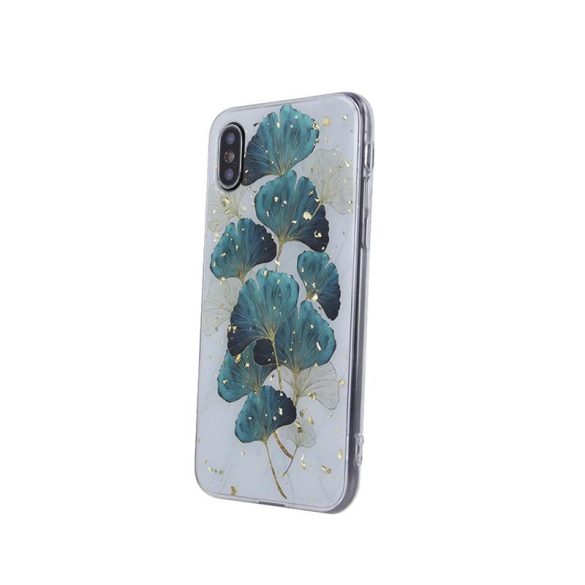 iPhone 13 Pro (6,1") hátlap tok, TPU tok, mintás, Gold Glam Leaves