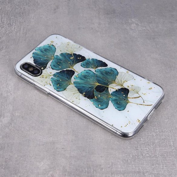 iPhone 13 Pro (6,1") hátlap tok, TPU tok, mintás, Gold Glam Leaves