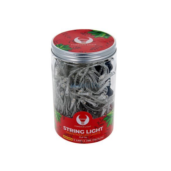 Fényfüzér 180 leddel, 3+14.4M, meleg fehér színű, Forever Light String Light