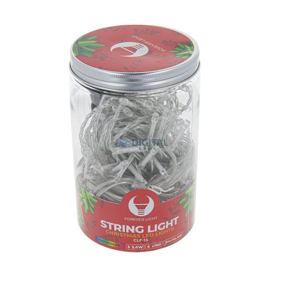 Fényfüzér 180 leddel, 3+14.4M, több színű, Forever Light String Light