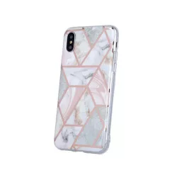   iPhone 13 Pro (6,1") hátlap tok, TPU tok, márvány mintás, pink, Geometric Marmur