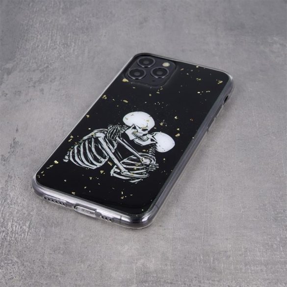 Xiaomi Redmi 10 szilikon tok, hátlap tok, TPU tok, fekete, Romantic Skeletons 1