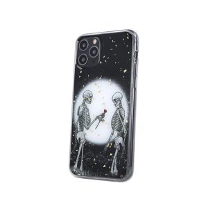 Samsung Galaxy A03s szilikon tok, hátlap tok, TPU tok, fekete, SM-A037, Romantic Skeletons 2