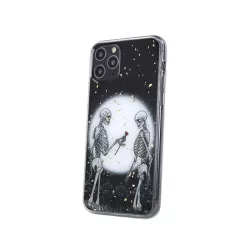   iPhone XR (6,1") szilikon tok, hátlap tok, TPU tok, fekete, Romantic Skeletons 2