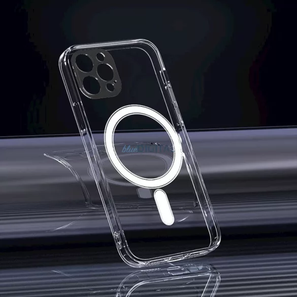 iPhone 17 Air (6.5") szilikon tok, átlátszó, 1,5mm, kamera védelemmel, Anti Shock Magsafe