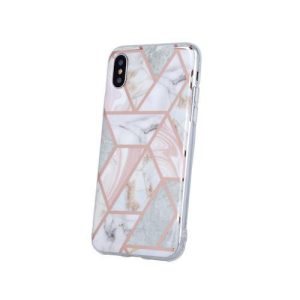 Samsung Galaxy A03s hátlap tok, TPU tok, márvány mintás, pink, SM-A037, Geometric Marmur